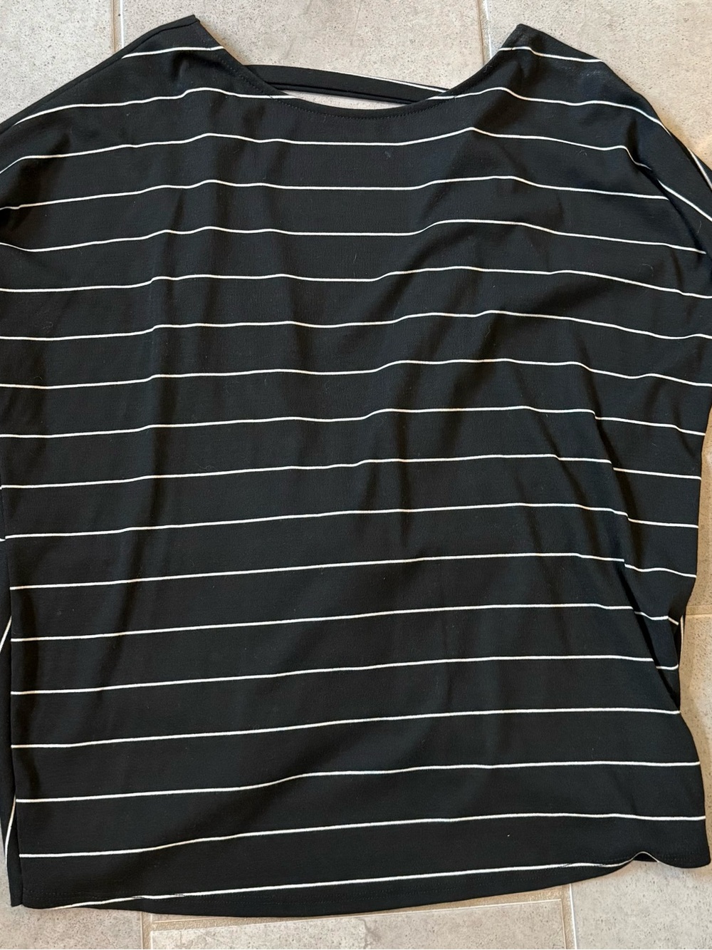 Women’s Black Stripe Open Back Shirt